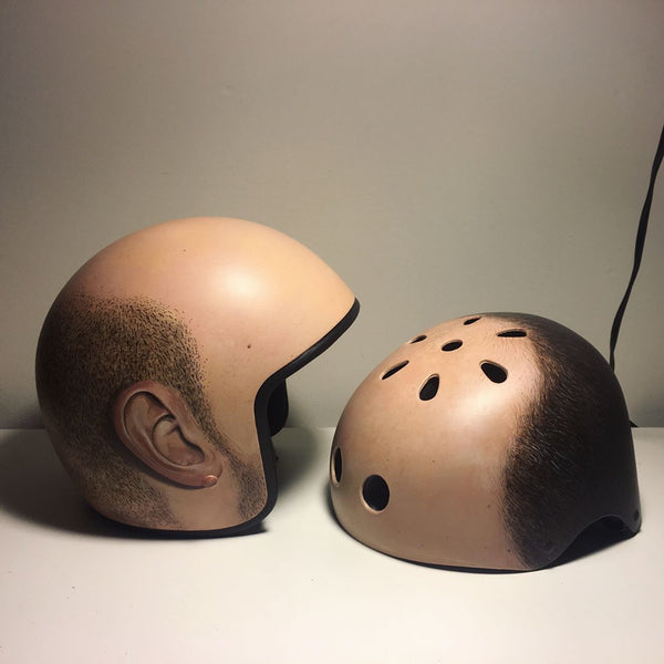 bike helmet big head Realistic Human Head Helmet