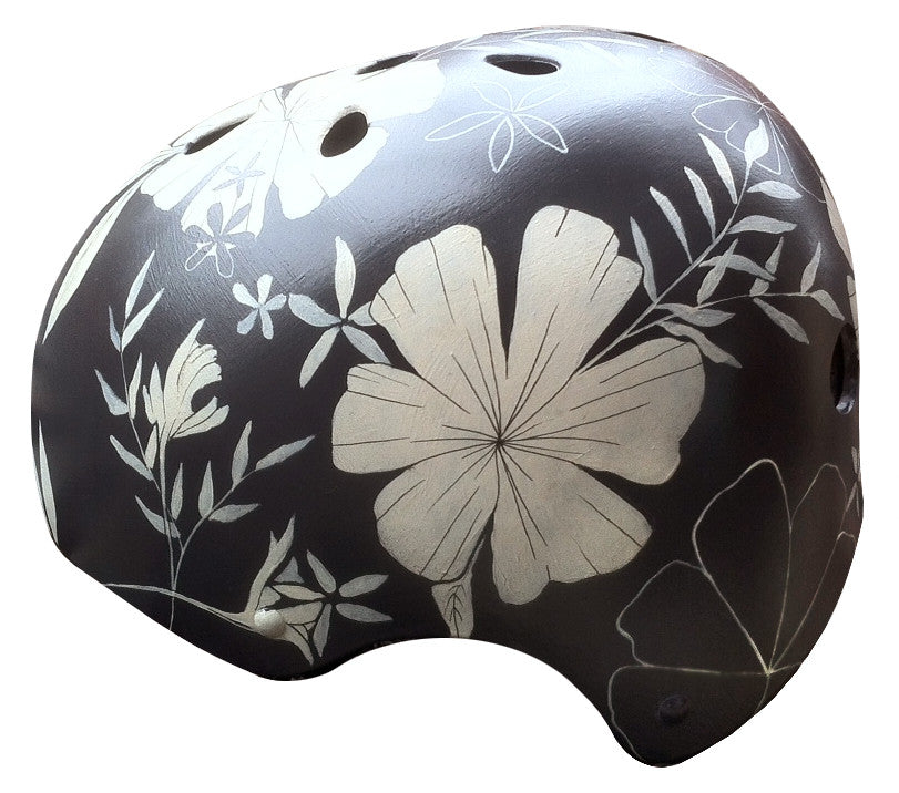 bike helmet pretty Black and Tan Floral Bike Helmet