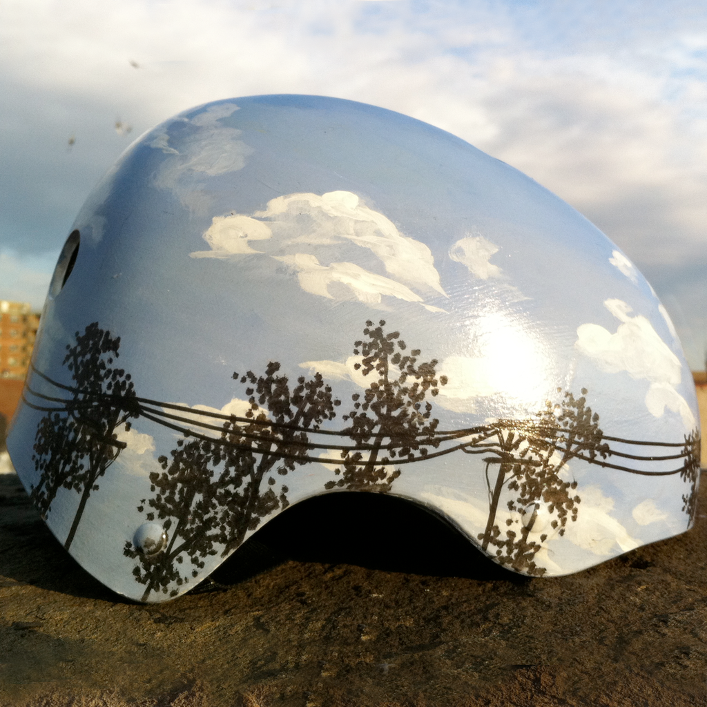 bike helmet with clouds on it Blue Sky Bike Helmet