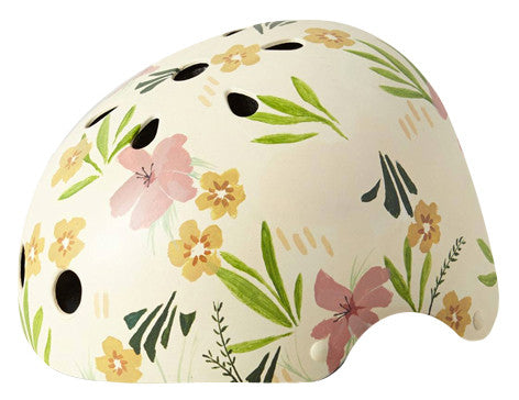 Cream Floral Bike Helmet