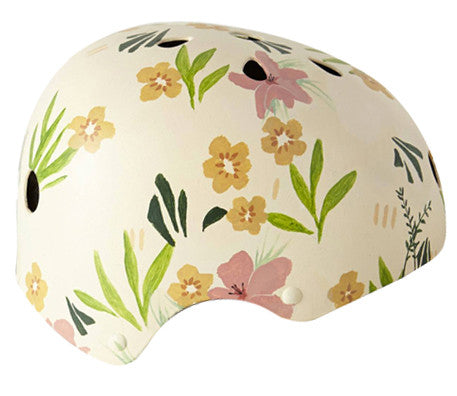 Cream Floral Bike Helmet