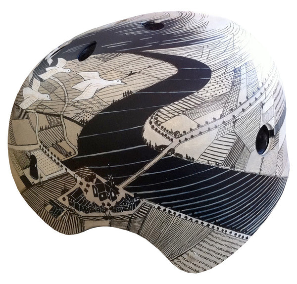 Hand-painted custom bike helmet commission
