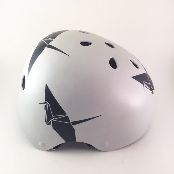 Gray Paper Cranes Bike Helmet