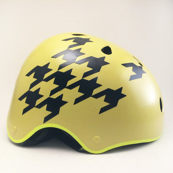 Yellow Houndstooth Bike Helmet