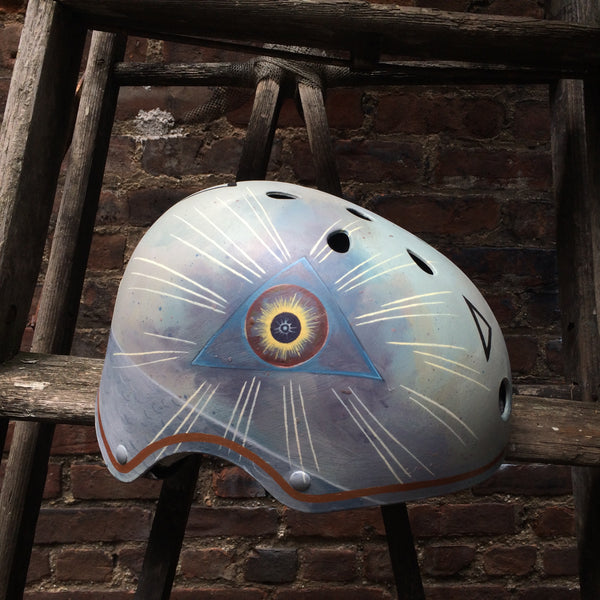 Hand-painted custom bike helmet commission