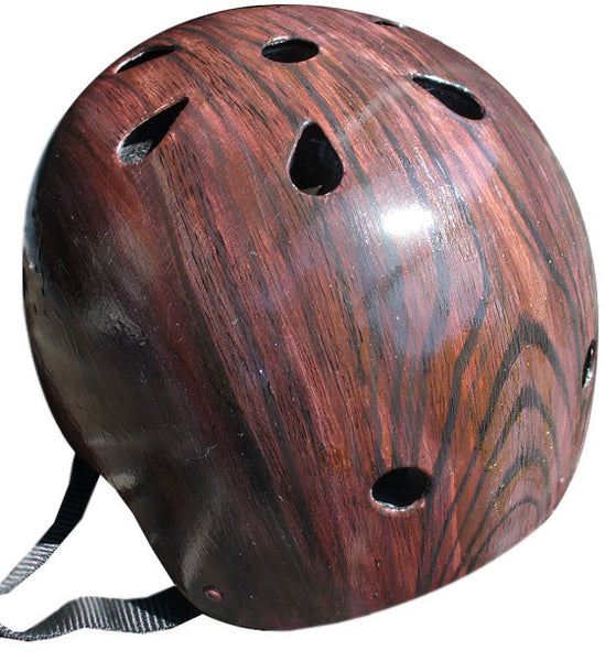Mahogany Woodgrain Bike Helmet