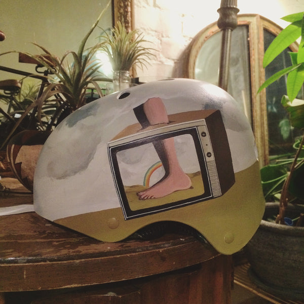 Hand-painted custom bike helmet commission