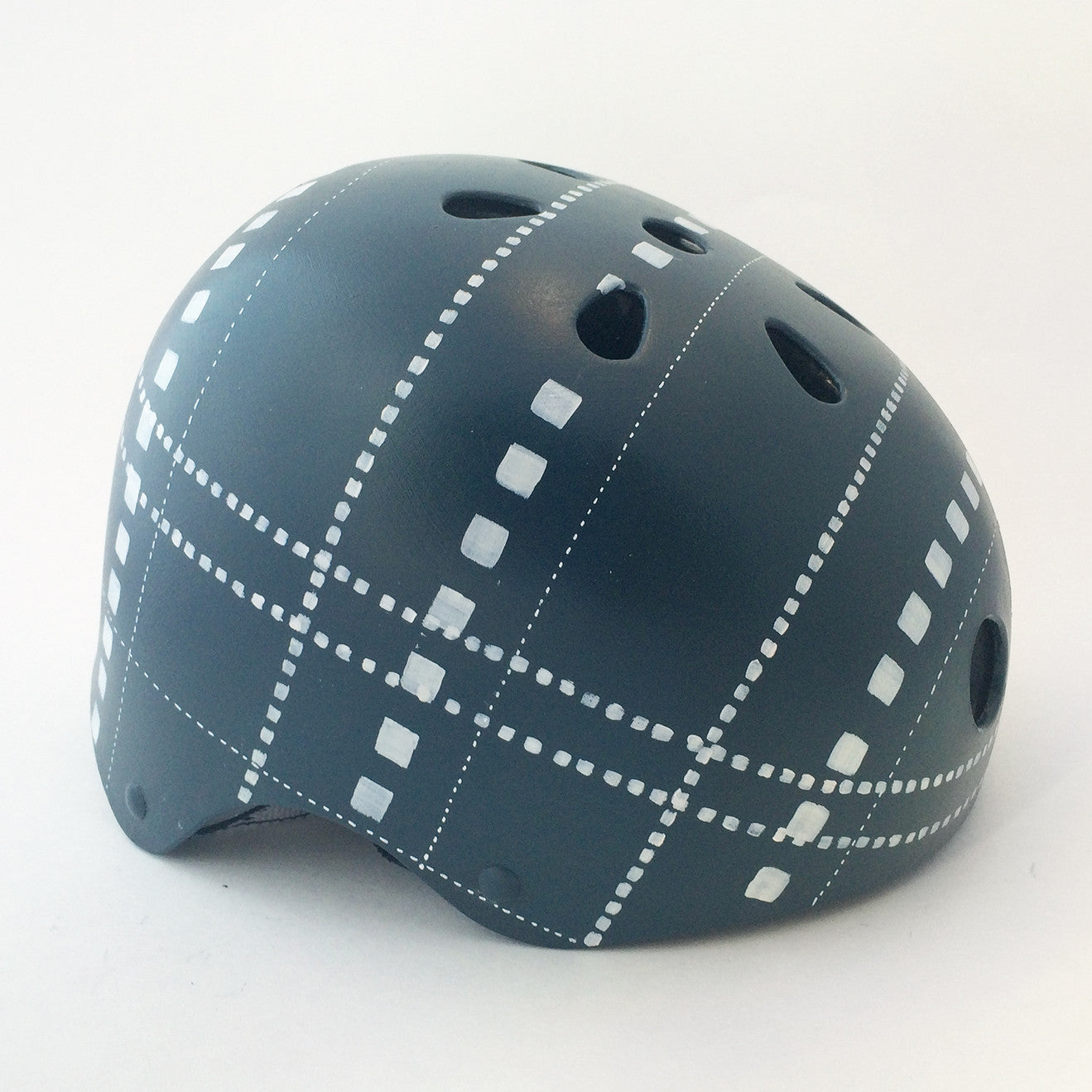 best bike helmet for square head Navy Square Plaid Bike Helmet