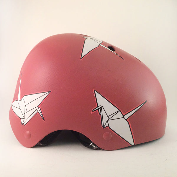 Coral Paper Cranes Bike Helmet