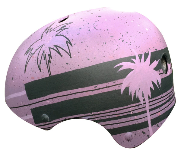Purple Palm Trees Bike Helmet