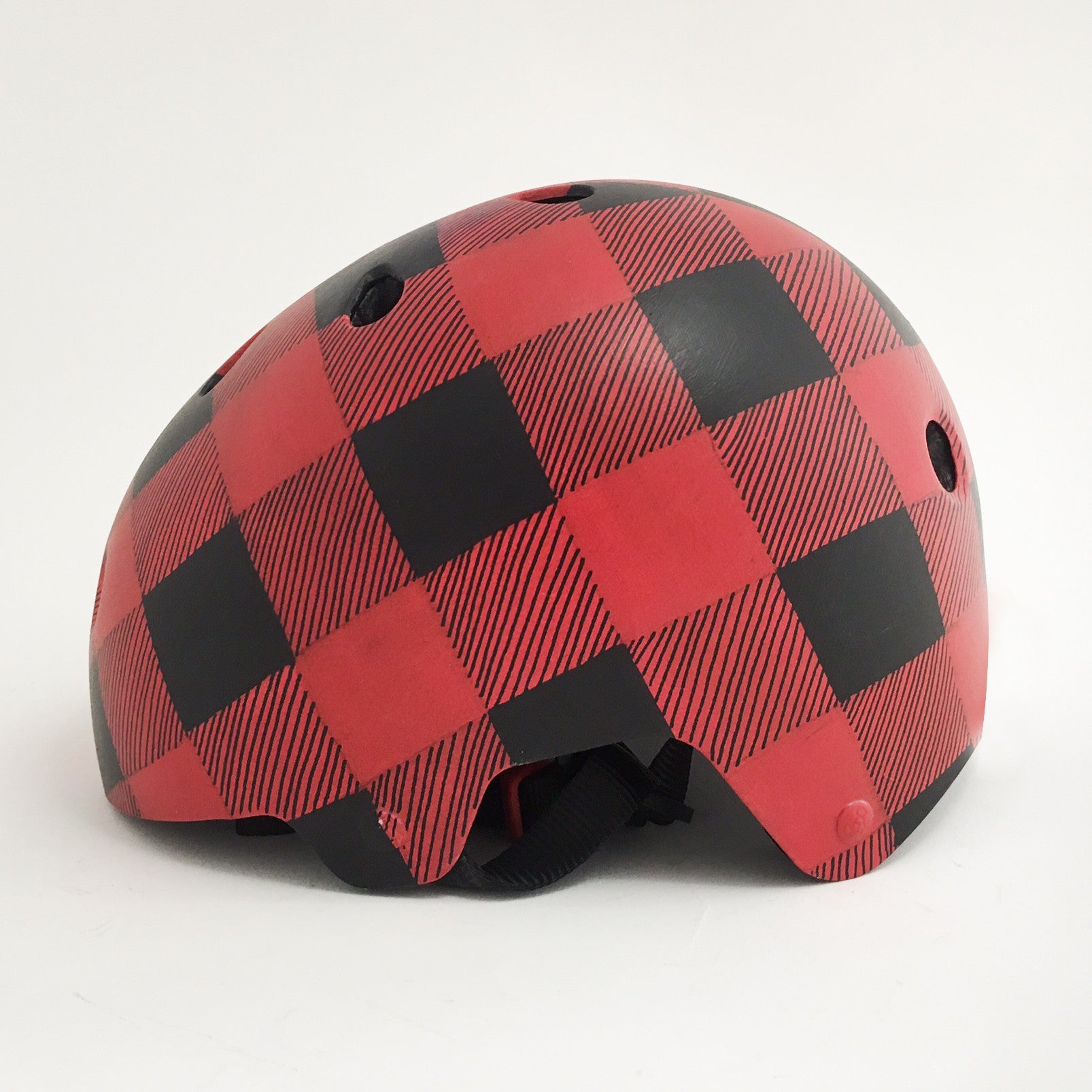 bike helmet check Red Checker Print Bike Helmet