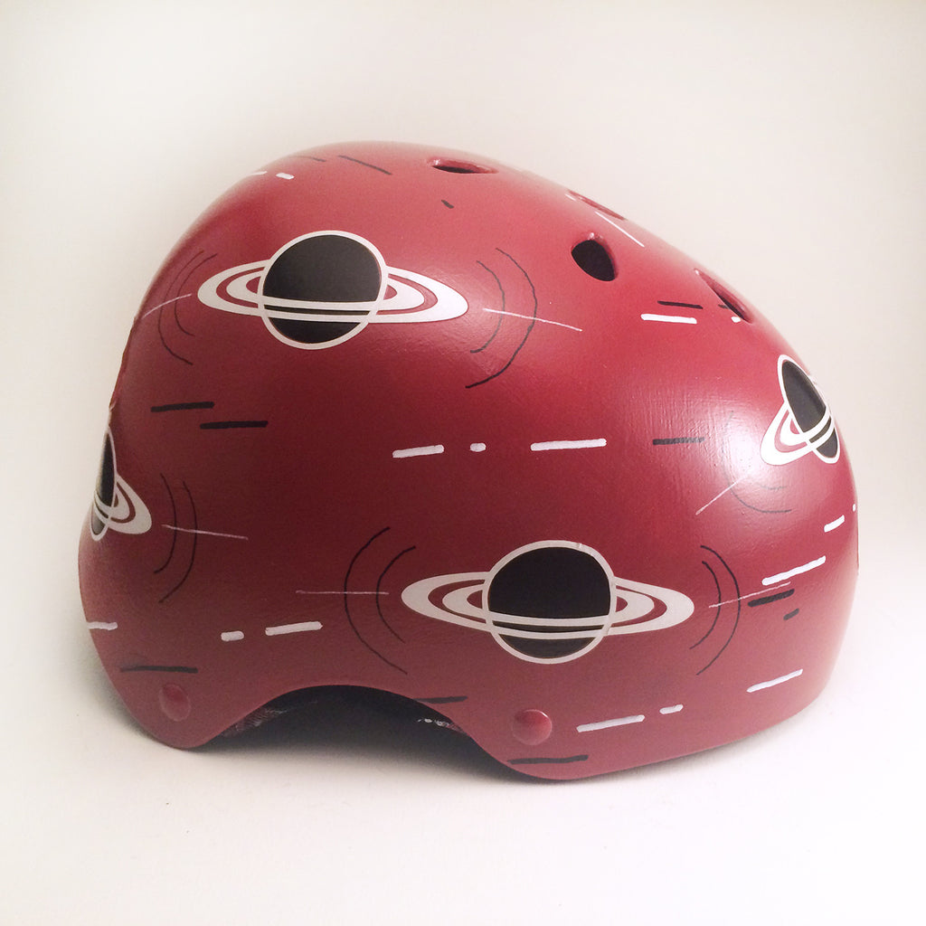 brightly colored reflective motorcycle helmet Red Saturns (Reflective!)
