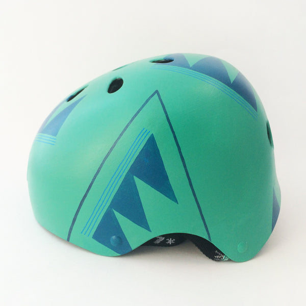 Turquoise Pottery Bike Helmet
