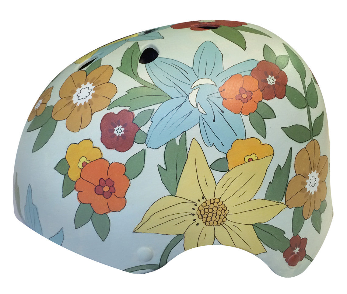 bike helmet bellino girl flower patch 1970's Floral Bike Helmet