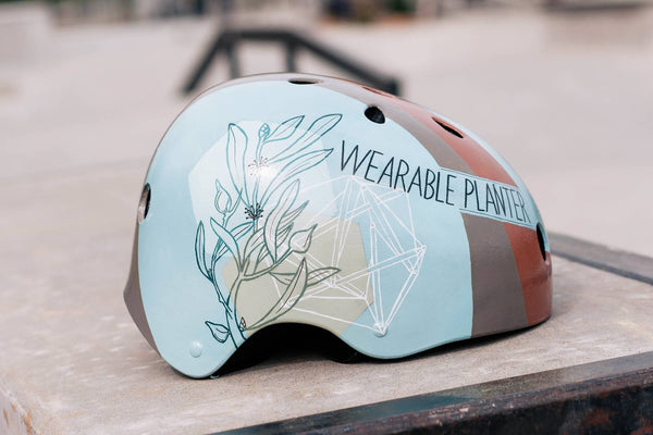 Hand-painted custom bike helmet commission