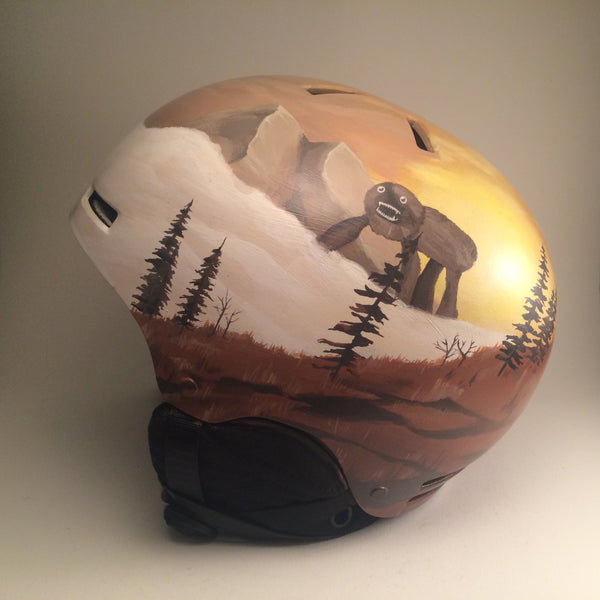Hand-painted custom bike helmet commission