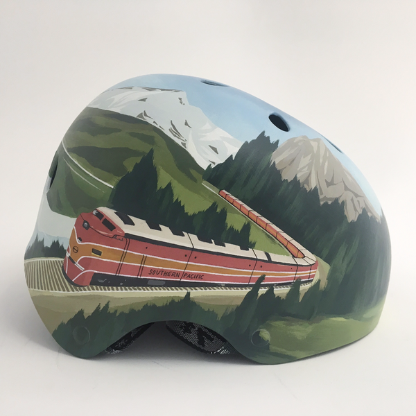 Hand-painted custom bike helmet commission